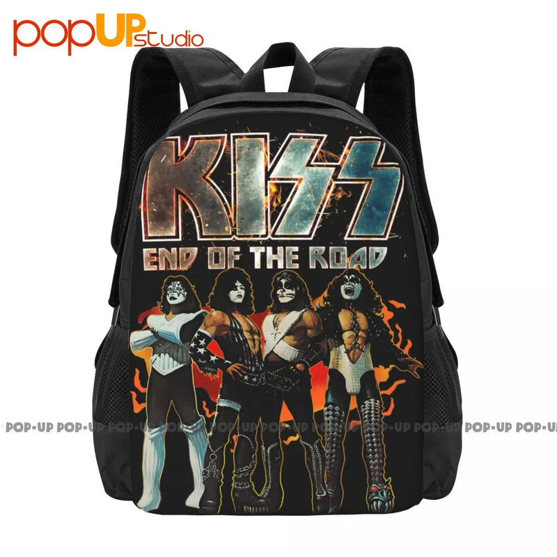 Kiss End Of The Road World Backpack Large Capacity Beach Bag