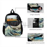 Great Wave Hiking Backpack Waterproof Ocean Art
