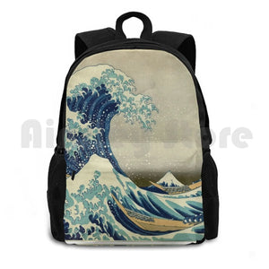 Great Wave Hiking Backpack Waterproof Ocean Art