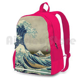 Great Wave Hiking Backpack Waterproof Ocean Art