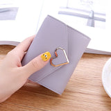 Retro Metal Heart-shaped Short Wallet