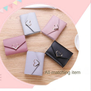 Retro Metal Heart-shaped Short Wallet