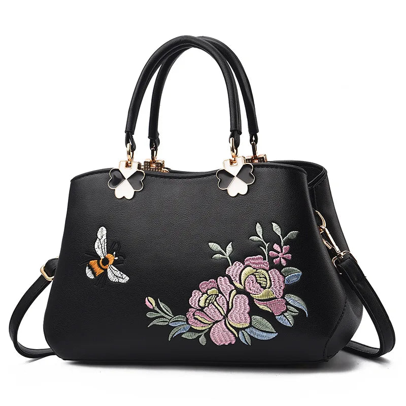 Embroidered Ladies Handbag All-match Shoulder Messenger Bag