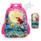 Little Mermaid Backpack Cartoon Princess School Bags Boys Girls