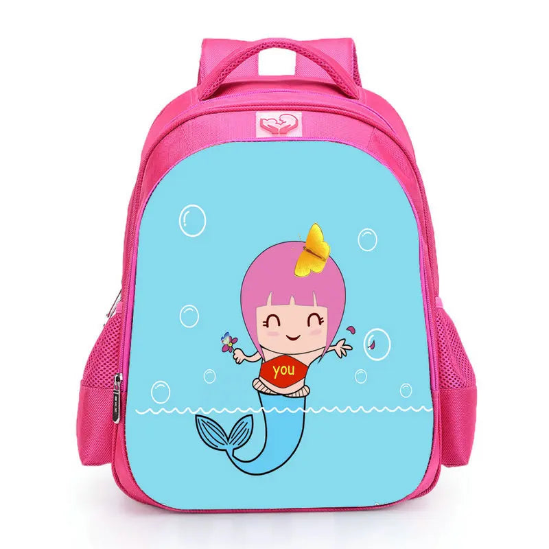 Pink Princess Little Mermaid School Bag for Girls
