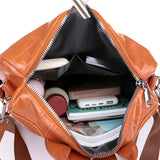 Women Anti-theft Travel Backpack Soft Leather School Bags
