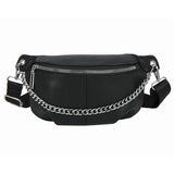 Addle Bag Women's Metal Chain Shoulder Purses Handbag Clutch Waist Bag