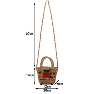 Cherry Straw Bag Seaside Beach Wild One-shoulder Woven Bag
