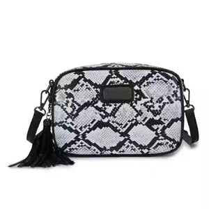 Versatile Snake Fringed Shoulder Cross-body Bag Small Square Bag