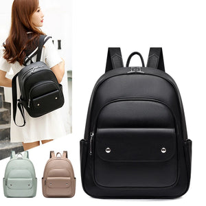 Youth Leather Backpack for Teenage Girls School Shoulder Bag