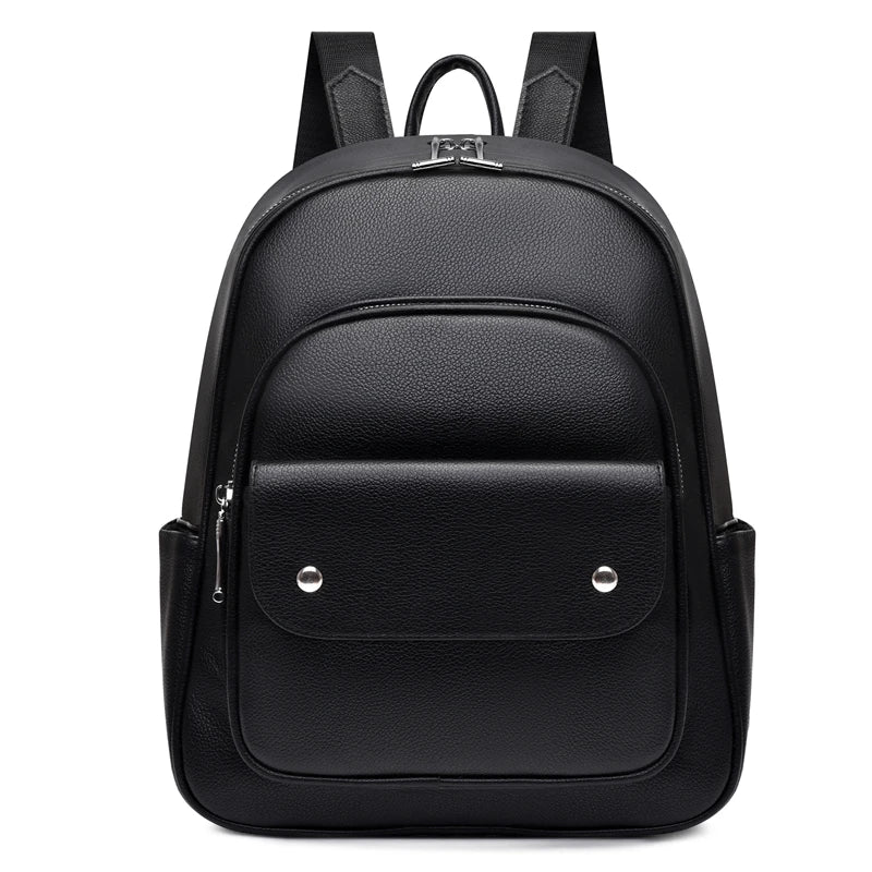 High Youth Leather Backpack for Teenage Girls