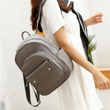 High Youth Leather Backpack for Teenage Girls