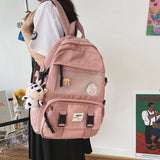 High cartoon embroidery Waterproof nylon Women Backpack Female School bag