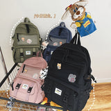 High cartoon embroidery Waterproof nylon Women Backpack Female School bag