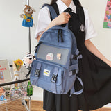 High cartoon embroidery Waterproof nylon Women Backpack Female School bag