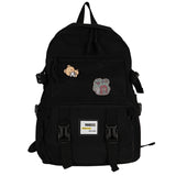 High cartoon embroidery Waterproof nylon Women Backpack Female School bag