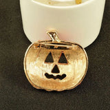 Hollow Rhinestone Pumpkin Brooch Pin Red Christmas Halloween Jacket Handbag Deco