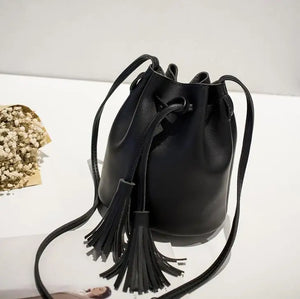 Japanese Style Women's Tasseled Barrel Bag