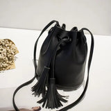 Japanese Style Women's Tasseled Barrel Bag