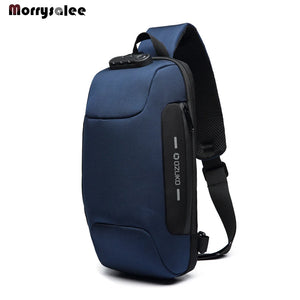 Men's Chest Pack USB Security Shoulder Bag