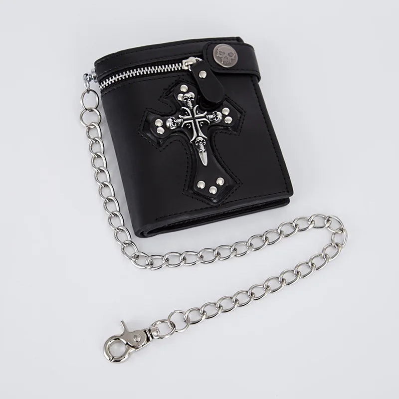 Anti-Theft Skulls Wallet with Chain