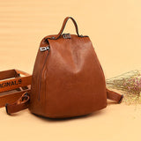 PU Women Backpack High Soft Leather School Bags For Girls