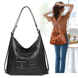 PU Women Shoulder Bags High Multifunction Women Back Pack For Students School Tr