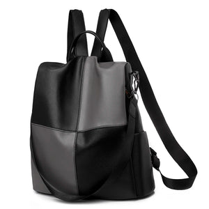 Waterproof PU Women Backpack High Capacity Travel School Bag