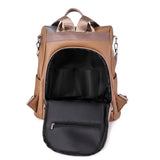 Waterproof PU Women Backpack High Capacity Travel School Bag