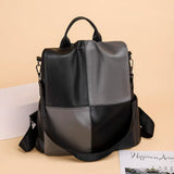 Waterproof PU Women Backpack High Capacity Travel School Bag