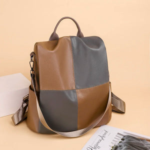 Waterproof PU Women Backpack High Capacity Travel School Bag