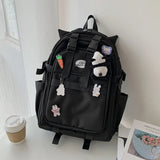 Plaid Schoolbag College Student Laptop Backpack Large Capacity Multi-pocket