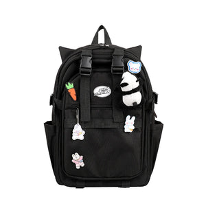 Plaid Schoolbag College Student Laptop Backpack Large Capacity Multi-pocket