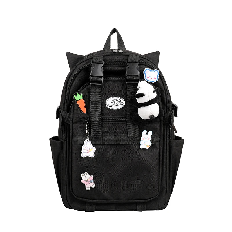 Plaid Schoolbag College Student Laptop Backpack Large Capacity Multi-pocket