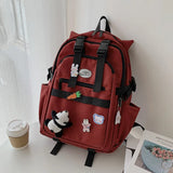 Plaid Schoolbag College Student Laptop Backpack Large Capacity Multi-pocket