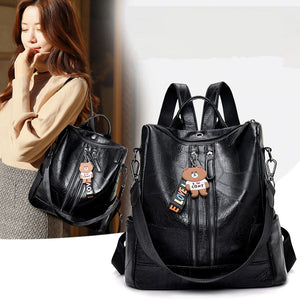 Women Leather Backpacks High Female Vintage Backpack Travel Shoulder Bag