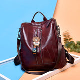 Women Leather Backpacks High Female Vintage Backpack Travel Shoulder Bag