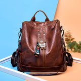 Women Leather Backpacks High Female Vintage Backpack Travel Shoulder Bag