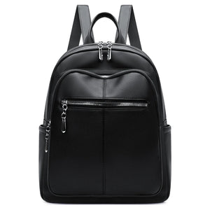 Fashionable PU Leather Women Shoulder Backpack Large Capacity School Bag