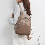 Fashionable PU Leather Women Shoulder Backpack Large Capacity School Bag