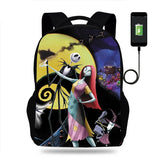 3D Printed Nightmare Before Christmas School Backpack for Boys Girls