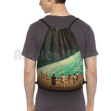 Others Backpack Drawstring Bags Gym Bag Waterproof Vintage Retro Surreal People