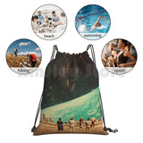 Others Backpack Drawstring Bags Gym Bag Waterproof Vintage Retro Surreal People