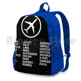 Phonetic Alphabet Picture Airplane Hiking Backpack Waterproof