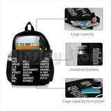 Phonetic Alphabet Picture Airplane Hiking Backpack Waterproof