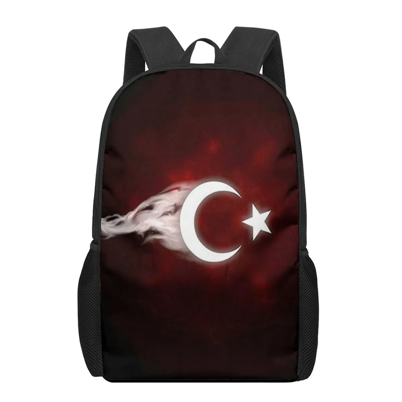 Turkey Flag 3D Pattern School Bag for Kids