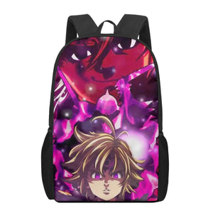 7 Deadly Sins School Bag Print Backpack 16 Teenage Boys Girls Book Bag