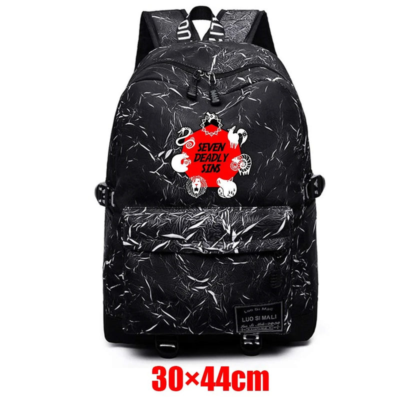 Seven Deadly Sins Fabric Schoolbag Unisex Backpack for Teens