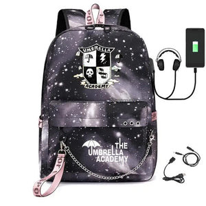 Umbrella Academy USB Charging School Backpack