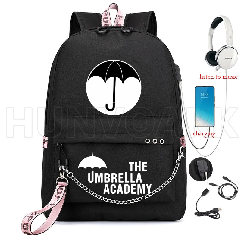 Umbrella Academy School Bag Boys Girls Backpack Orthopedic Junior Capacity